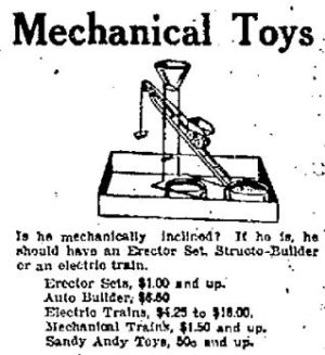 Wisconsin State Journal toy ads: 1920s